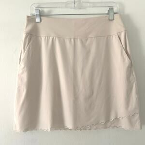 Greg Norman Woman's X-Lite Pull-On Laser Cut Scalloped Hem Golf Skort XS New